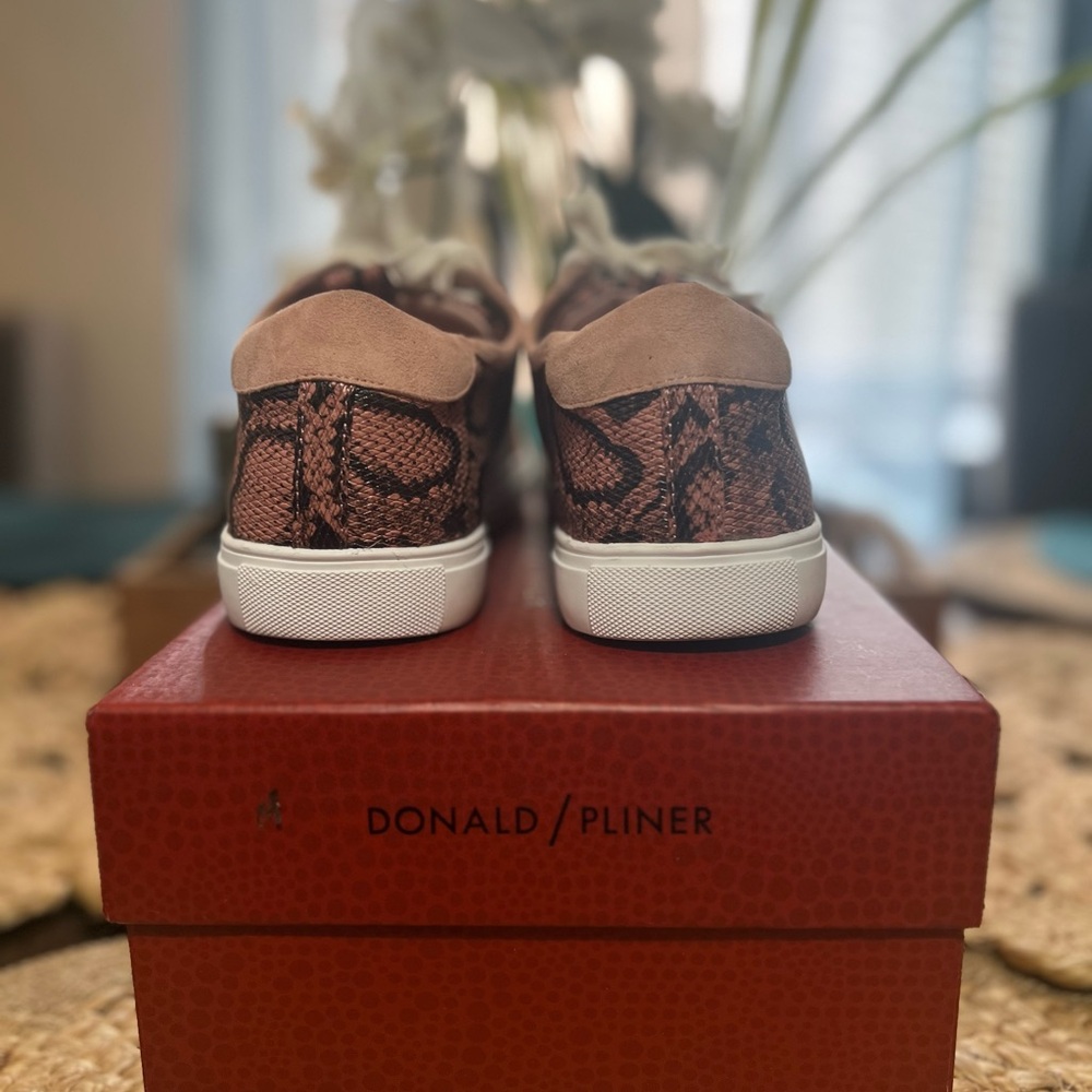 Donald J. Pliner Pink and Brown Snake Print Sneakers - Picture 4 of 9